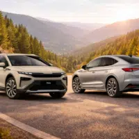 skoda elroq enyaq 2026 suv electrique route montagne