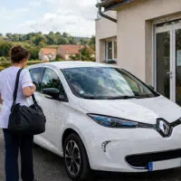 Voiture électrique utilisée par un professionnel de santé