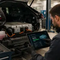 diagnostic de batterie sur une voiture hybride rechargeable