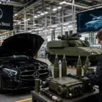 usine Mercedes-Benz dans un contexte de production industrielle