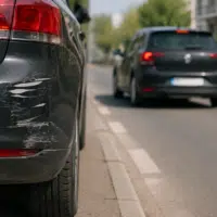 Véhicule quittant les lieux après un accrochage