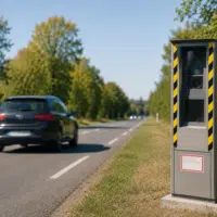 Radar automatique de contrôle de vitesse au bord d'une route