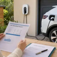 Voiture électrique en charge à domicile et contrat d'électricité