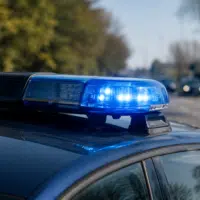 Gyrophare de gendarmerie sur les lieux d'un accident de la route